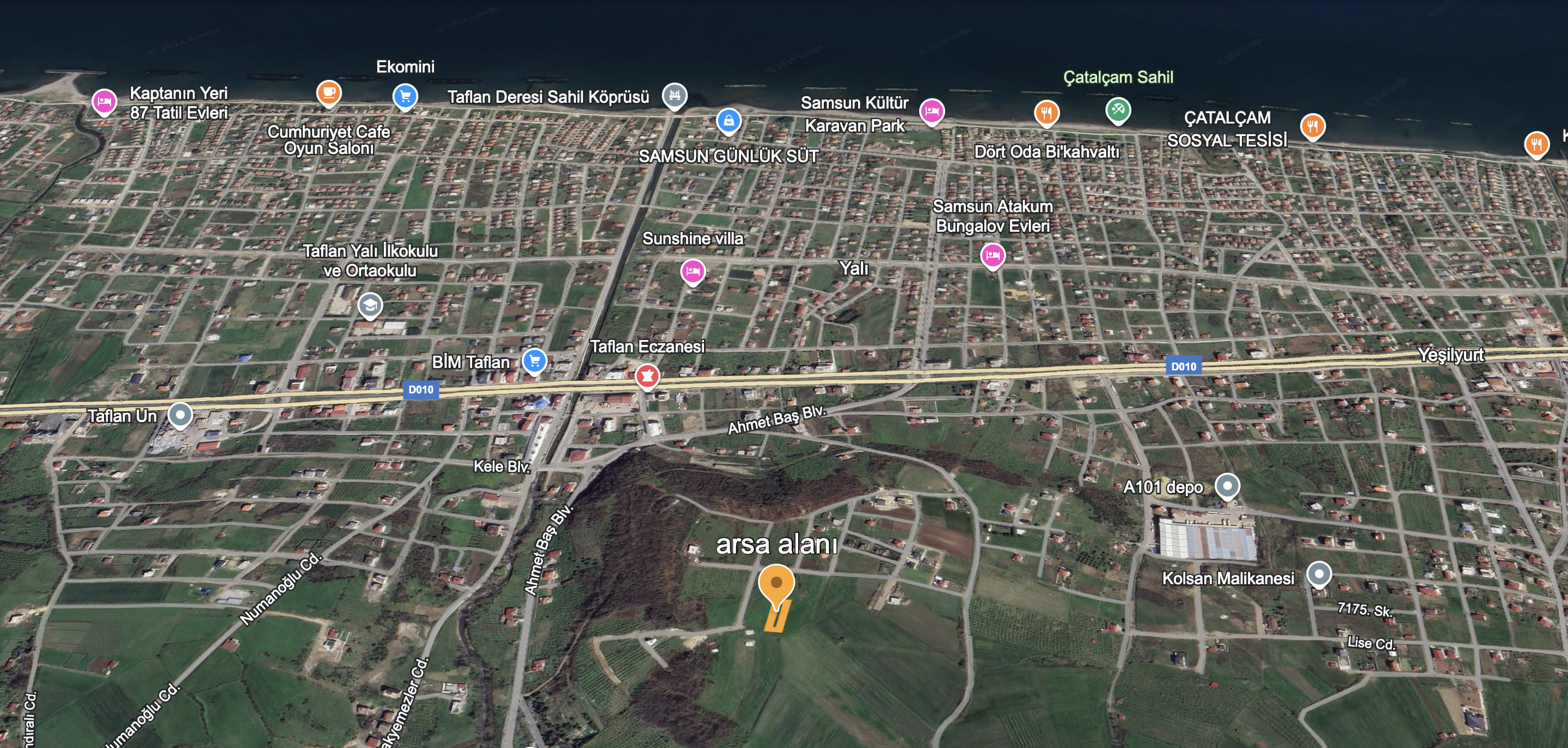 SAMSUN ATAKUM TAFLANDA DENİZ MANZARALI ARSA